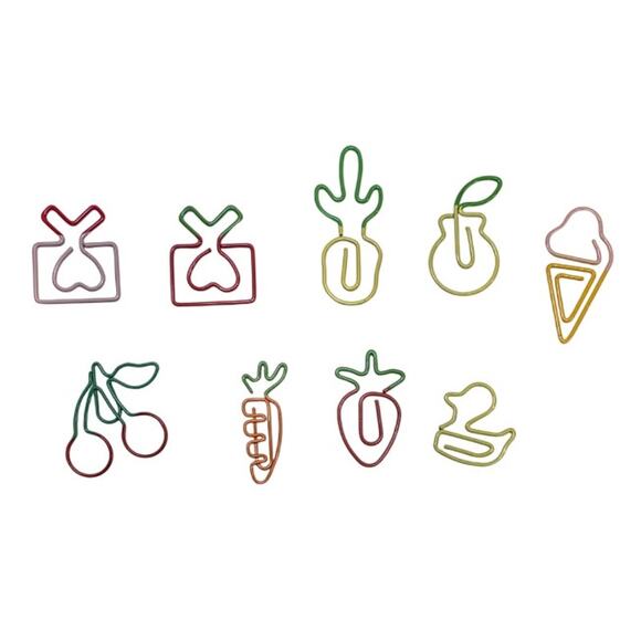 200+ Colorful Metal Fun Shaped Paper Clips for the Office or Home, Food, Ducks - Picture 1 of 6